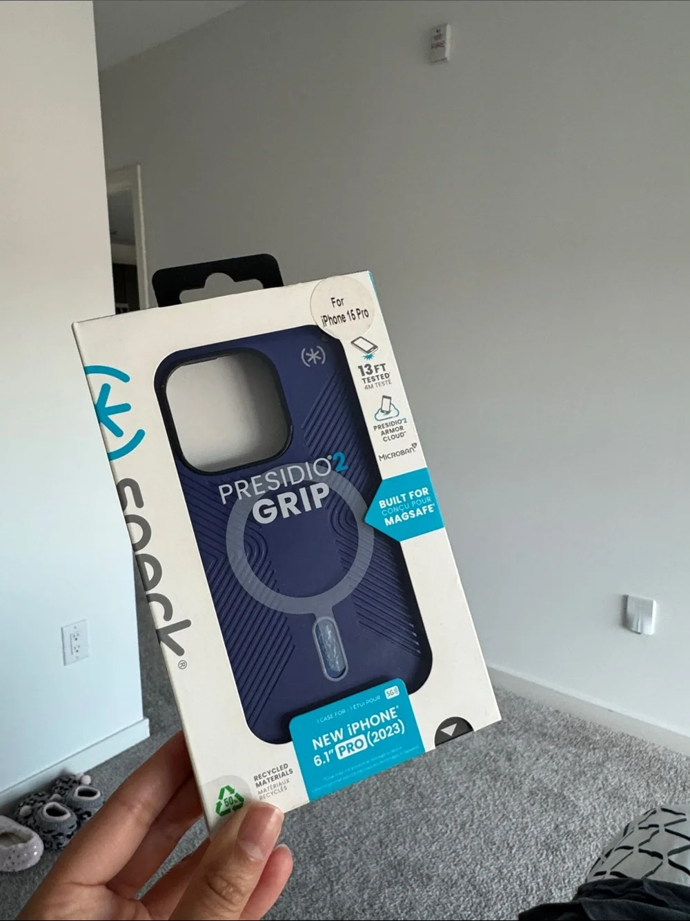 speck Presidio2 Grip Case for iPhone 15 Pro Max - Deep Blue/ purple